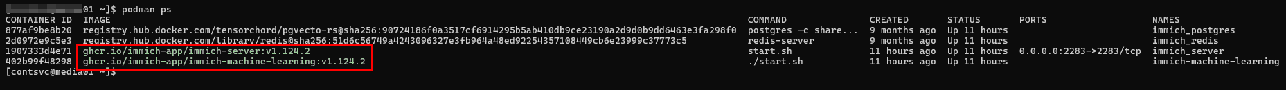 podman ps